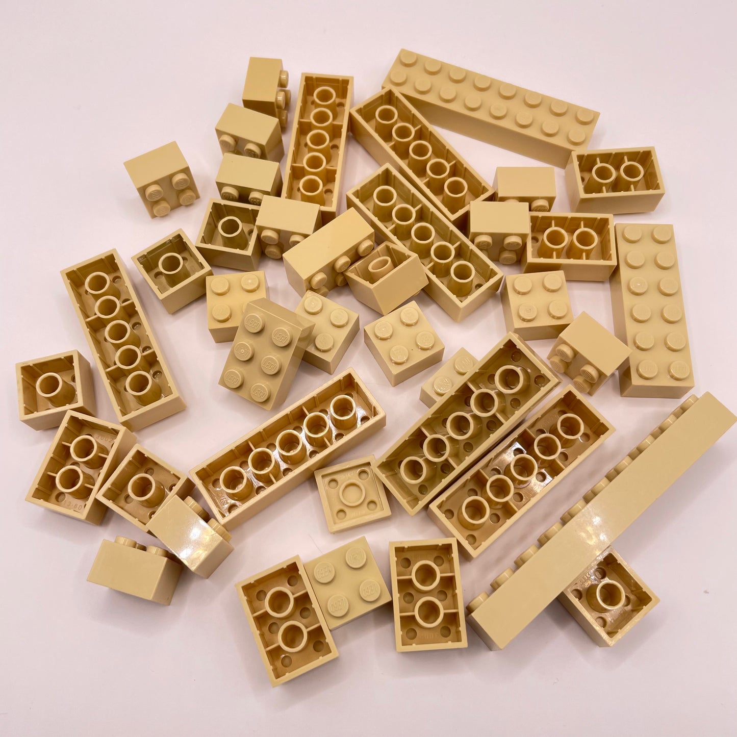 LEGO  Bricks, 2x Wide, Tan, Approx. 80g