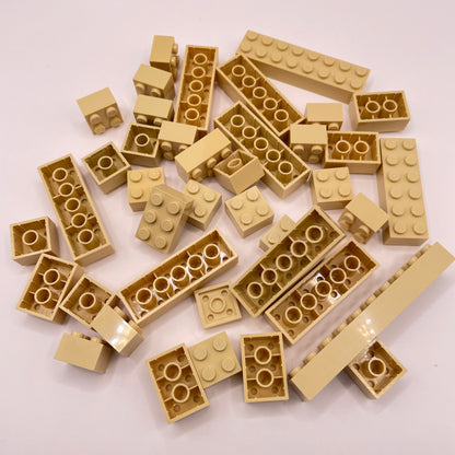 LEGO  Bricks, 2x Wide, Tan, Approx. 80g