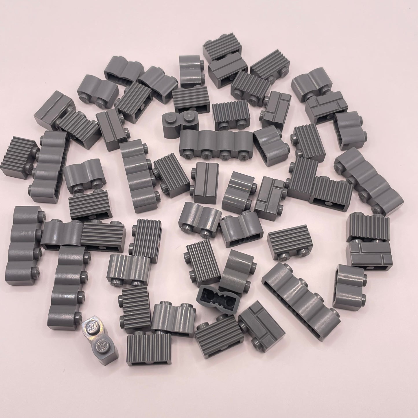 LEGO Textured Bricks, Building, Dark Bluish Grey, 55 Pieces