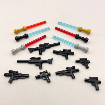 LEGO Blaster and Lightsabers, Minifigure Accessories, Star Wars, 14 Pieces