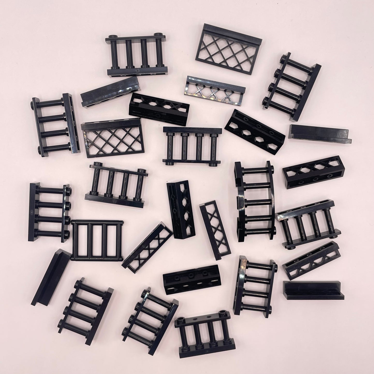 LEGO Rails And Fences, Building Pieces, Black, 25 Pieces