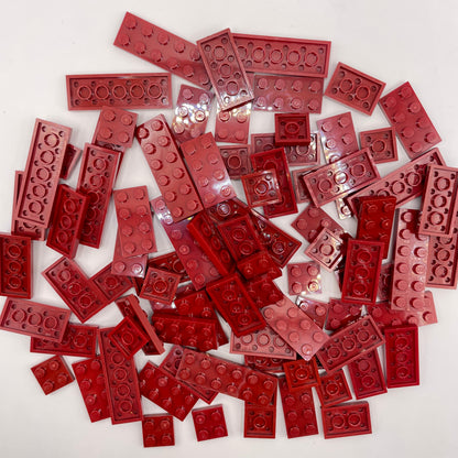 LEGO Plates, 2x Wide, Dark Red, Approx. 90g
