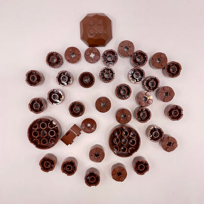 LEGO Round Bricks, Reddish Brown, Approx. 40g