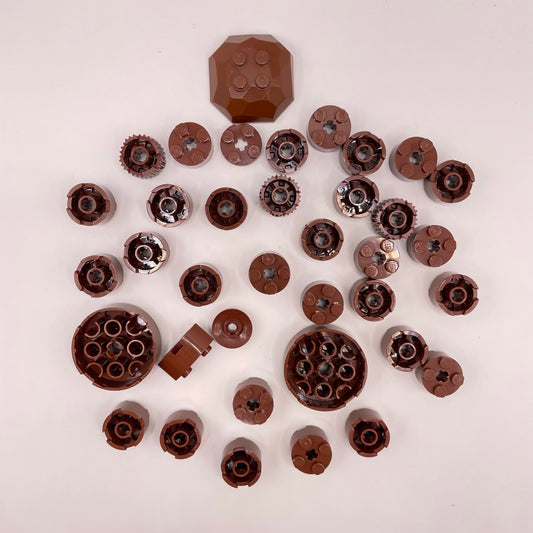 LEGO Round Bricks, Reddish Brown, Approx. 40g