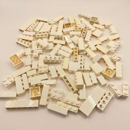 LEGO Bricks 1x Wide, White, Approx. 135g