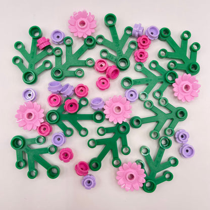 LEGO Mini Christmas Wreath Bundle, Pink Sunflower with Purple and Pink Flowers, 39 Pieces