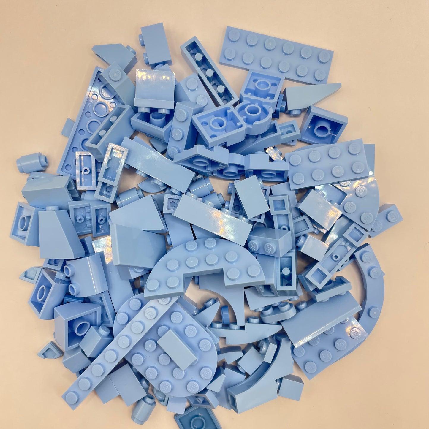 LEGO Mixed Pieces, Bright Light Blue, Approx. 95g
