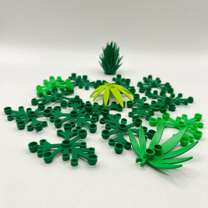 LEGO Plant Leaves, Spiky Bush, Mixed Green, 16 Pieces