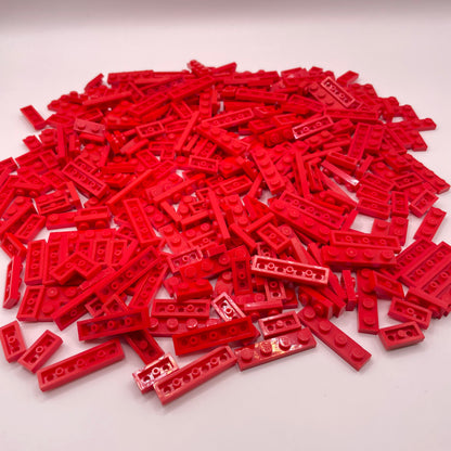 LEGO  Plates, 1x Wide, short, Red, Approx. 150g