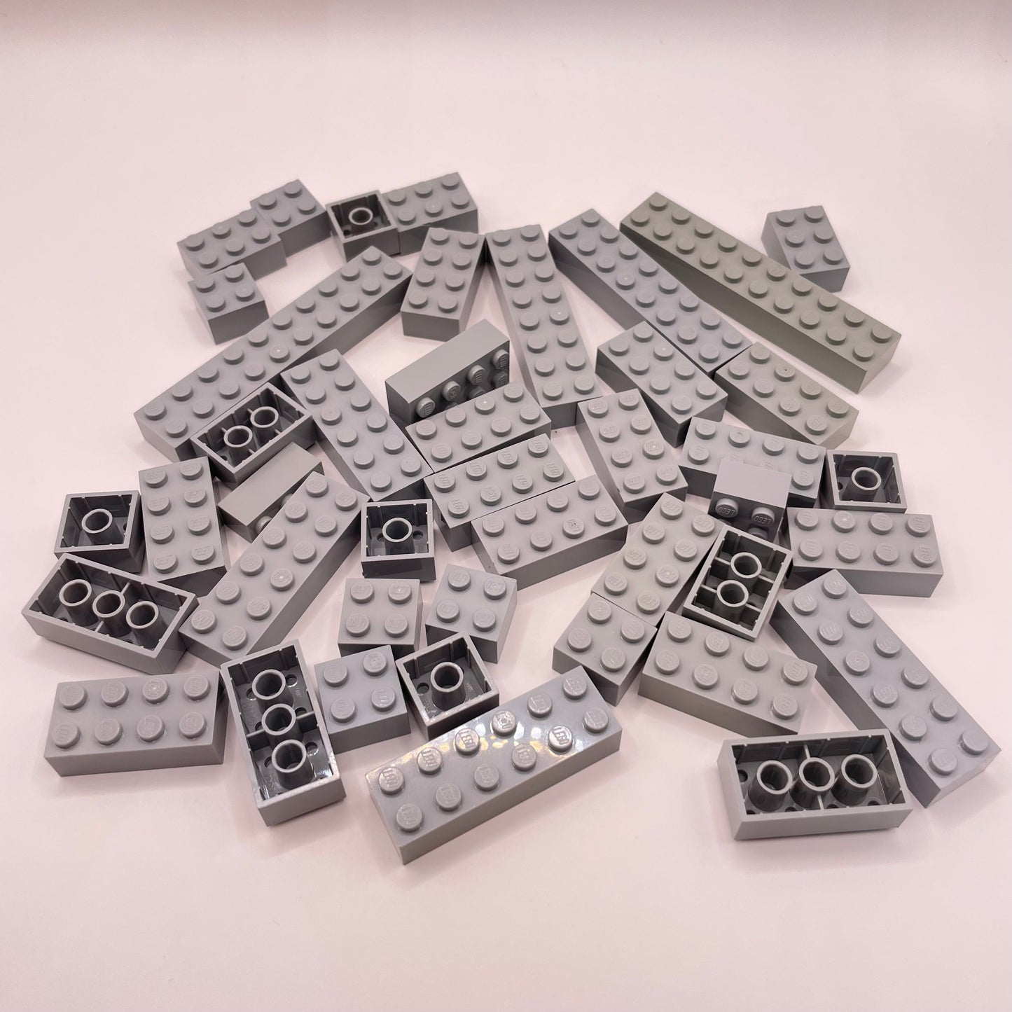 LEGO Bricks 2x Wide, Light Bluish Grey, Approx. 90g