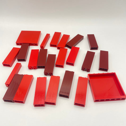 LEGO Red, Dark Red, 6x Tall Panels, Approx. 80g