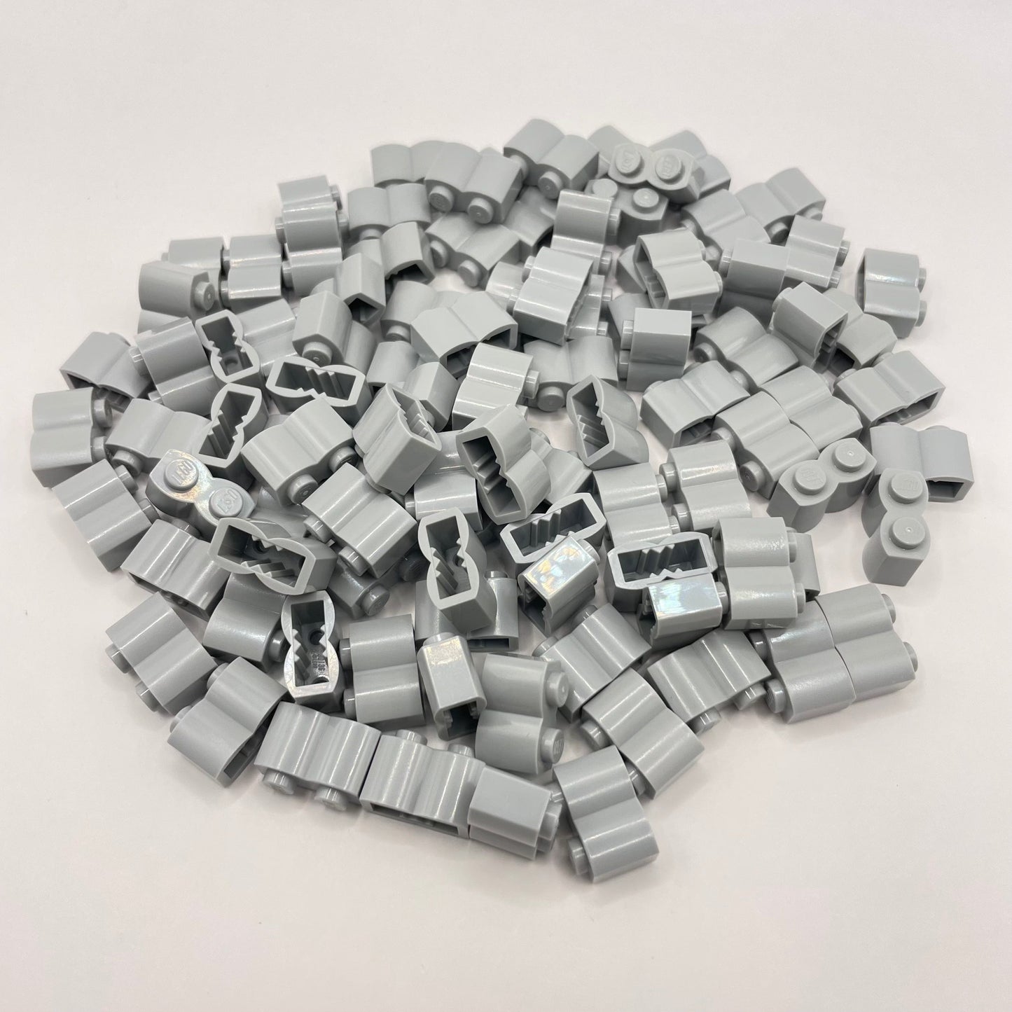 LEGO Light Bluish Grey Log Profile Bricks 1x2 (100 Pieces)