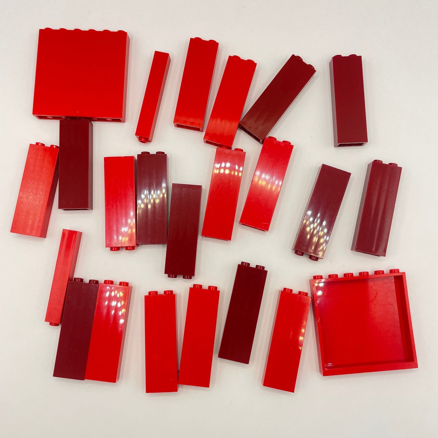 LEGO Red, Dark Red, 6x Tall Panels, Approx. 80g