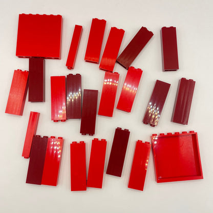 LEGO Red, Dark Red, 6x Tall Panels, Approx. 80g