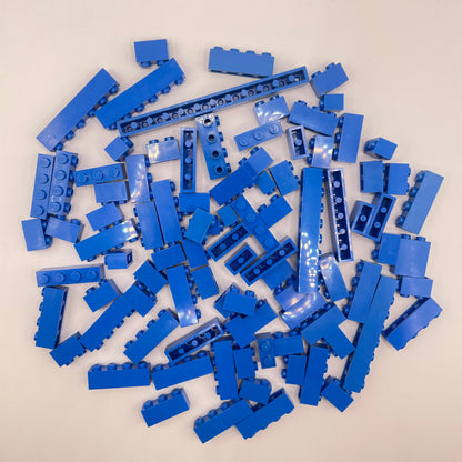 LEGO Bricks 1x Wide, Blue, Approx. 110g