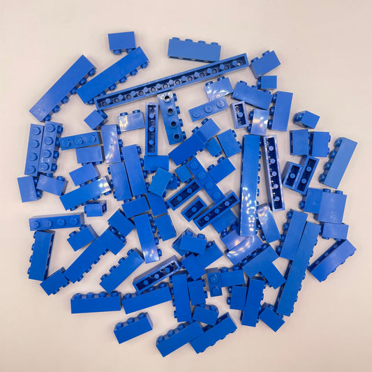 LEGO Bricks 1x Wide, Blue, Approx. 110g