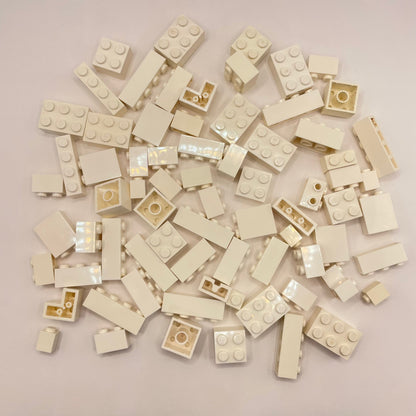 LEGO Bricks, White, Approx. 90g