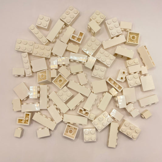 LEGO Bricks, White, Approx. 90g