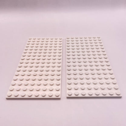 LEGO 8x16 Plates, White, 2 Pieces,