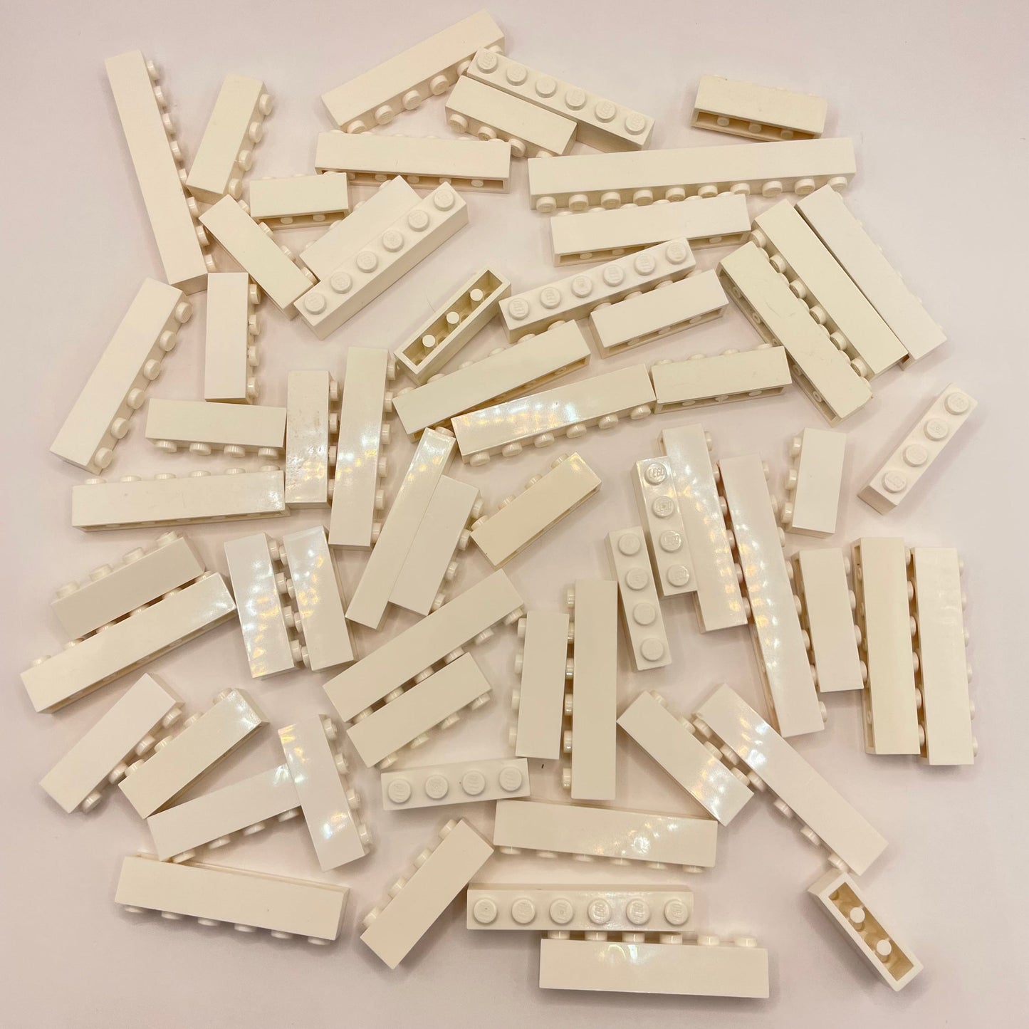 LEGO Bricks 1x Wide, White, Approx. 120g