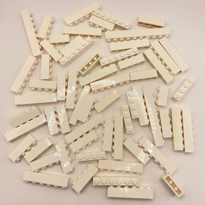 LEGO Bricks 1x Wide, White, Approx. 120g