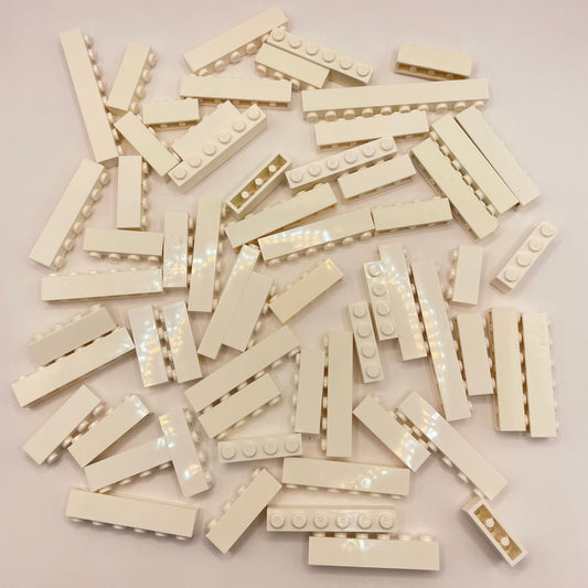LEGO Bricks 1x Wide, White, Approx. 120g