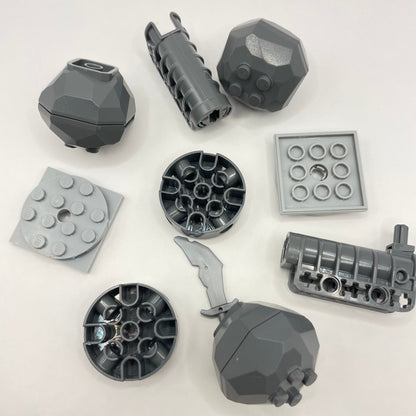 LEGO Rocks, Turntables, Shooters, Mixed Bluish Grey, 12 Pieces