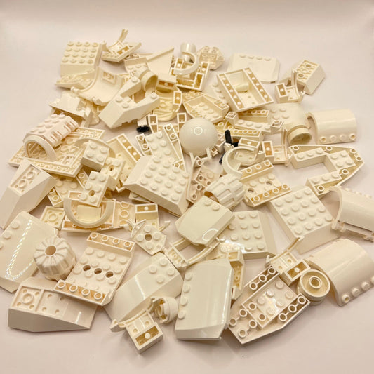 LEGO Vehicle Parts, White, Approx. 225g