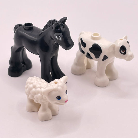 LEGO Baby Cow, Sheep, Horse, Friends Farm Animal, 3 Pieces