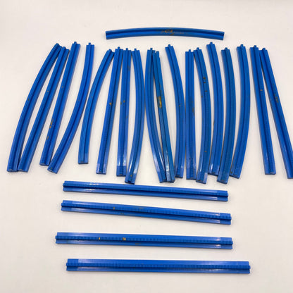 LEGO Rail, Vintage, Blue, 4.5V Train Track, 23 Pieces, some marks