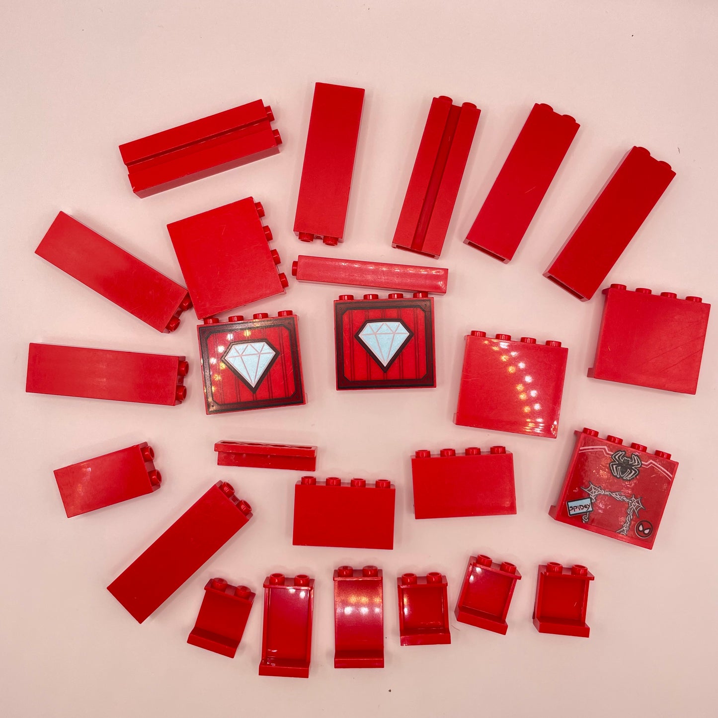 LEGO Pillars and Panels, Building, Red, Approx. 50g