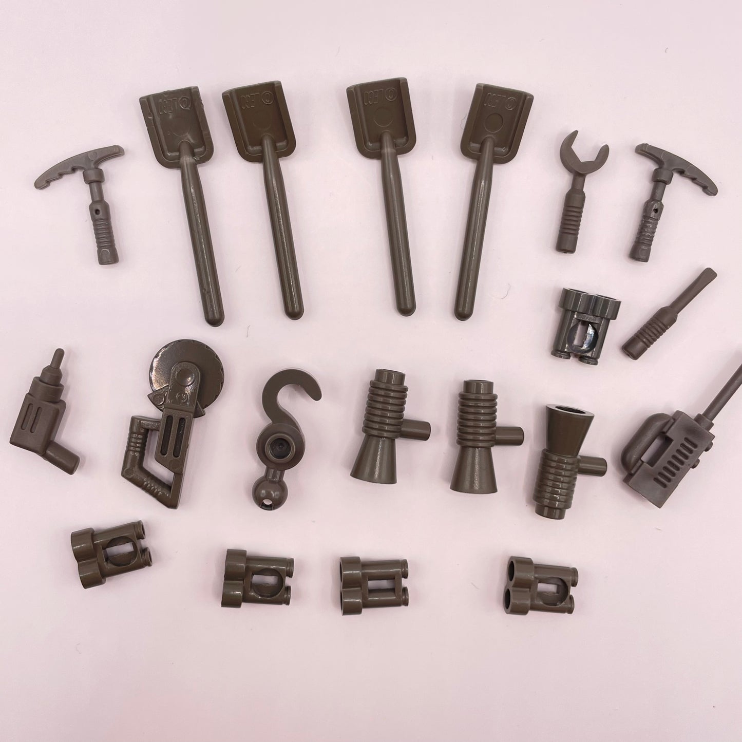 LEGO Mixed Tools, Old Dark Grey, Minifigure Accessories, 20 Pieces