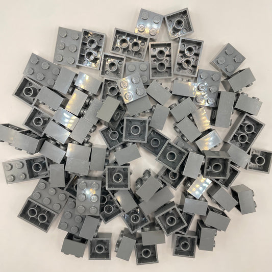LEGO Bricks 2x Wide, Short, Dark Bluish Grey, Approx. 110g