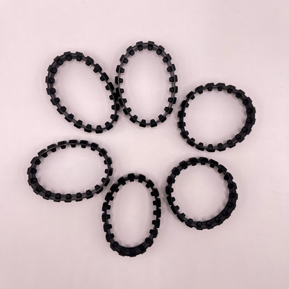 LEGO Rubber Tread, 20 Links, Black, Vehicle Pieces, 6 Pieces