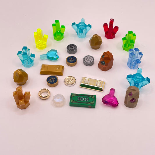LEGO Treasure, Crystals, Gem Stones, Mixed Pieces, (25 Pieces)