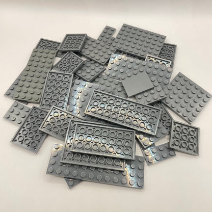 LEGO Dark Bluish Grey, Medium Plates, Approx. 115g
