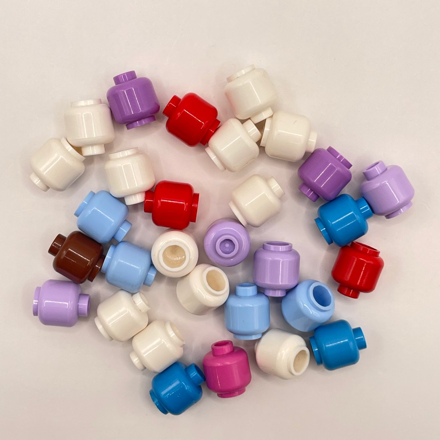 LEGO Blank Heads, Mixed Colours, 30 Pieces