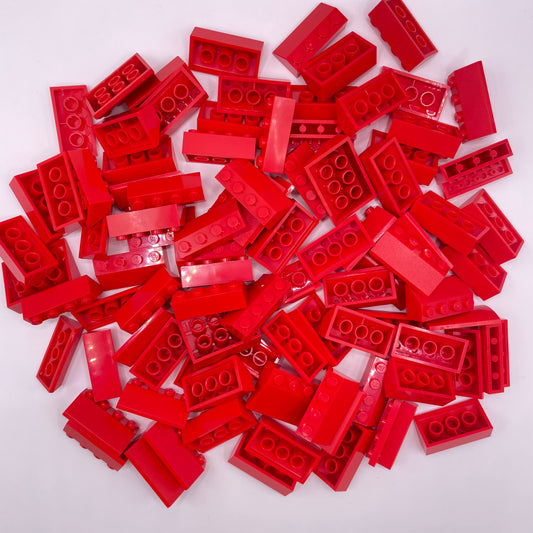 LEGO Red, 4x Wide Slopes, Approx. 180g