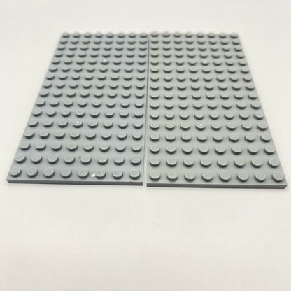 LEGO 8x16 Plates, Light Bluish Grey, 2 Pieces,