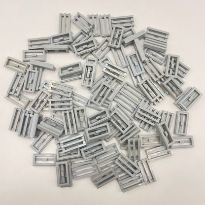 LEGO Grills, 1x2, Light Bluish Grey, 100 Pieces