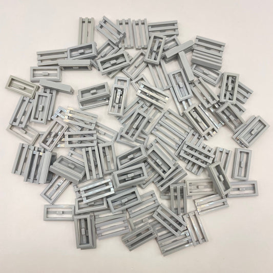 LEGO Grills, 1x2, Light Bluish Grey, 100 Pieces
