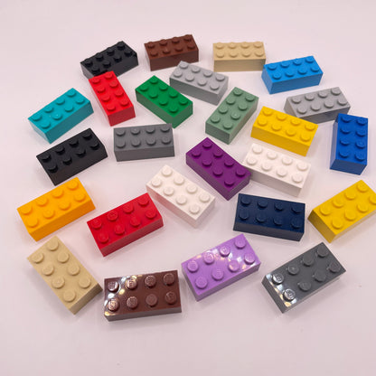 LEGO 2 x 4 Bricks, Mixed Colours, 25 Pieces