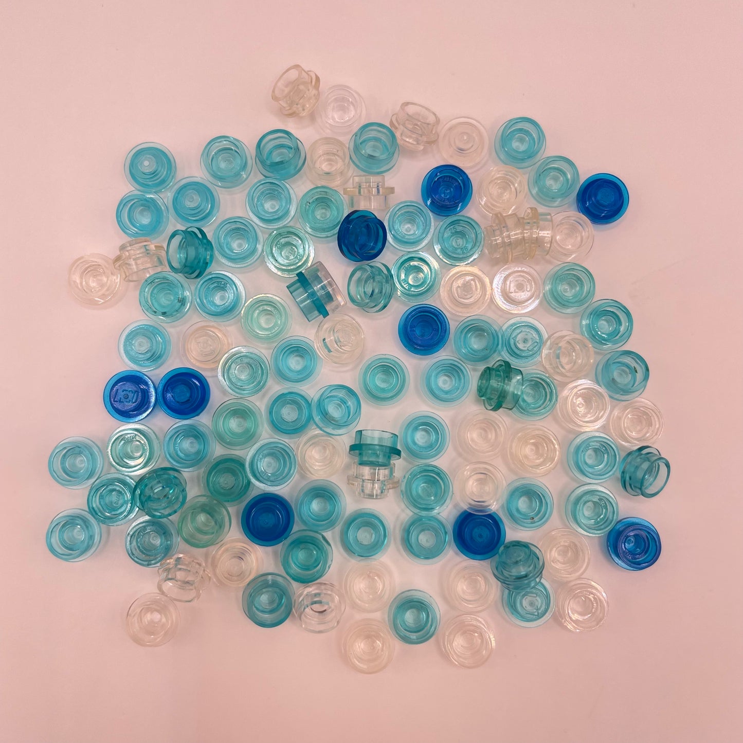 LEGO  Water ,Transparent, 1x1 Round, (100 Pieces)