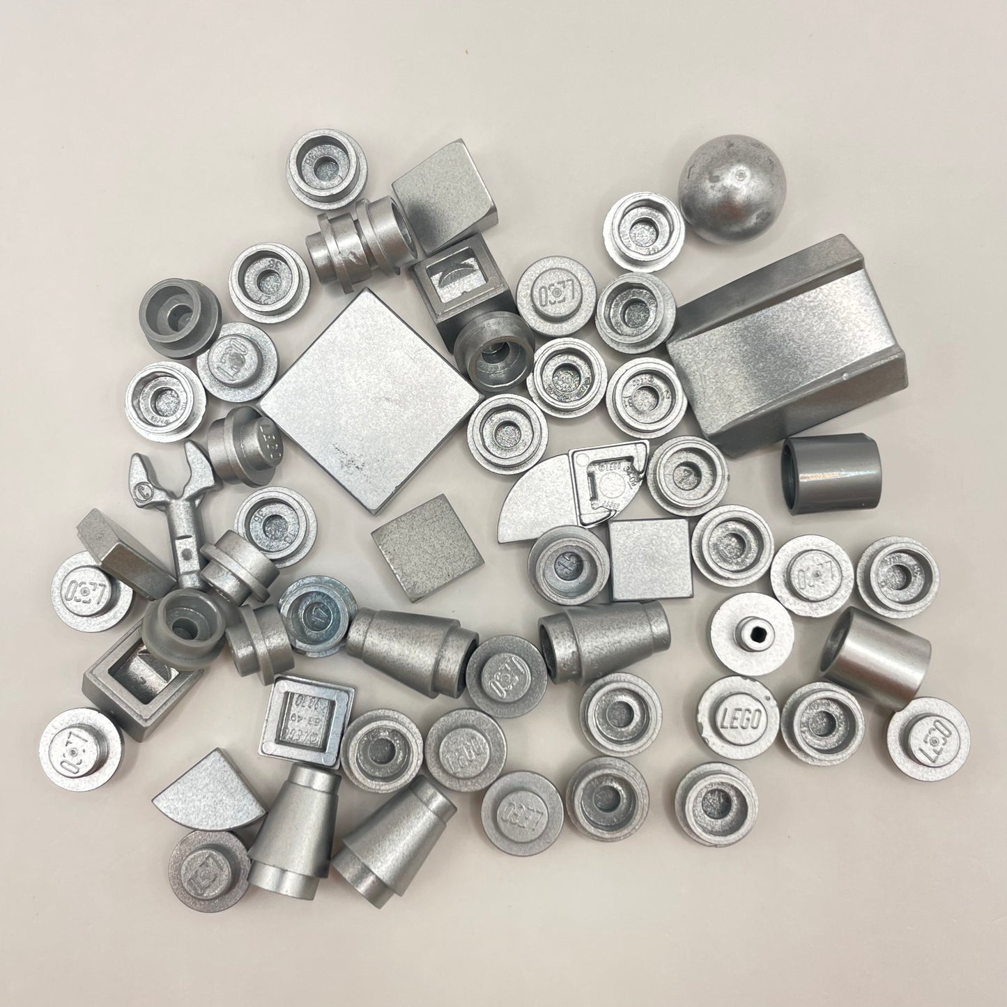 LEGO Mixed Pieces, Metallic Silver, 55 Pieces