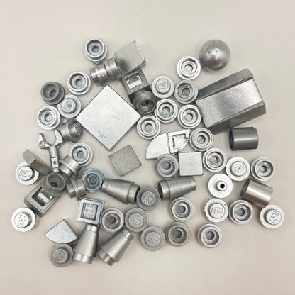 LEGO Mixed Pieces, Metallic Silver, 55 Pieces