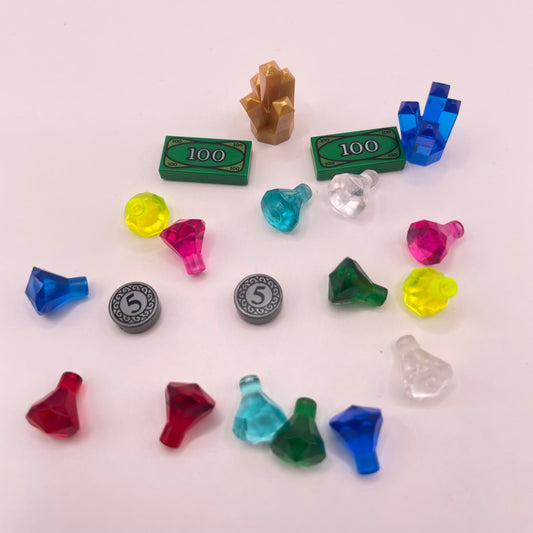 LEGO Treasure, Gem Stones, Money, (20 Pieces)
