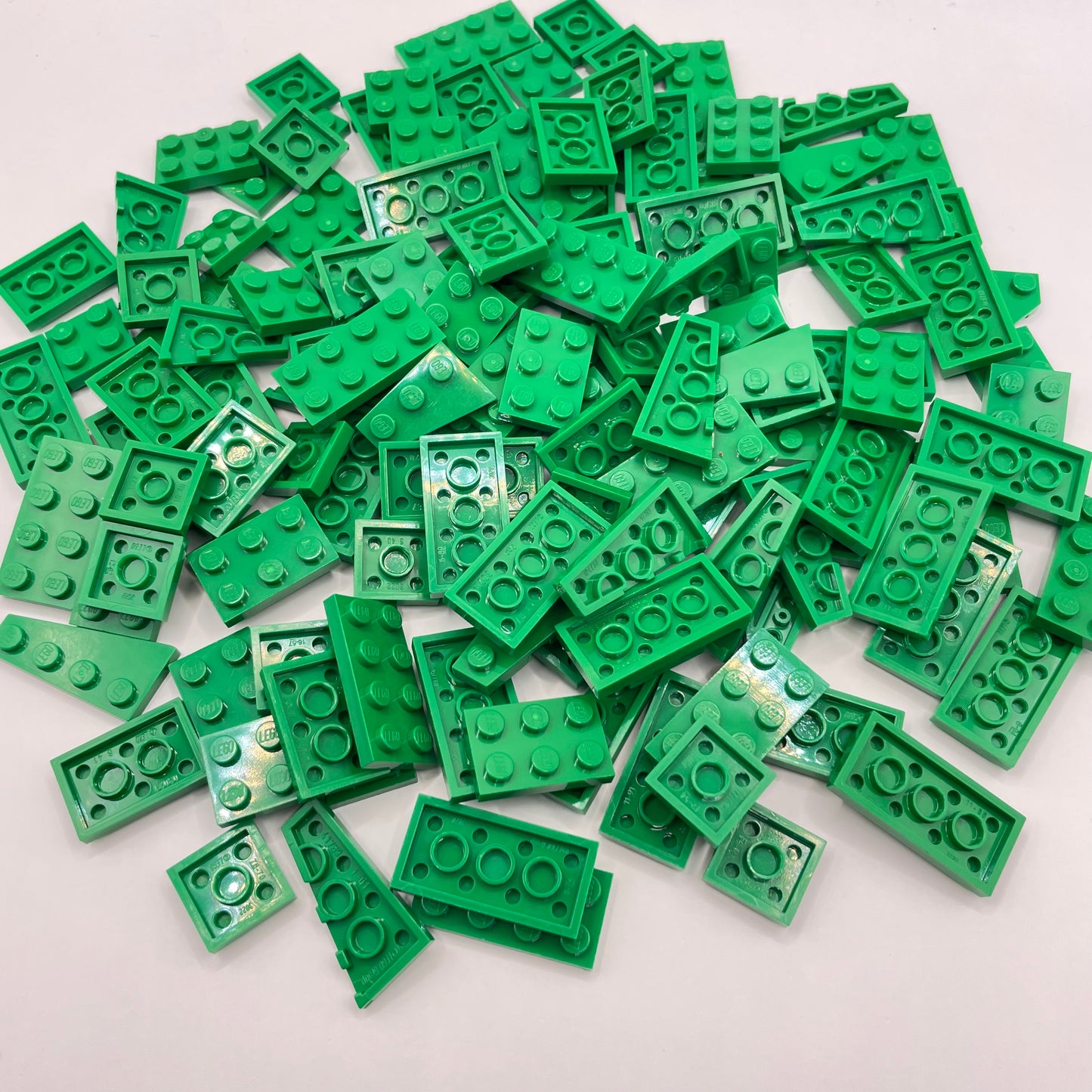 LEGO Short Plates, 2x Wide, Green, Approx. 115g
