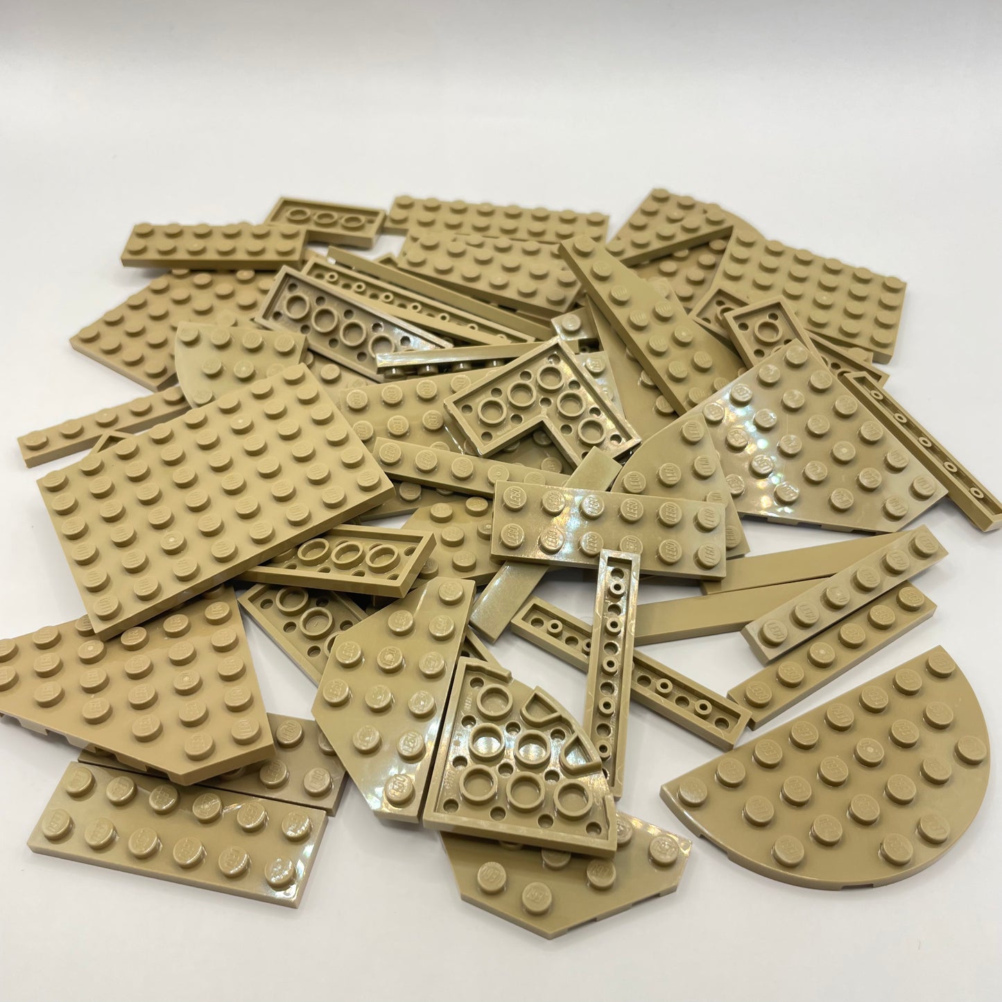 LEGO Medium Plates, Dark Tan, Approx. 100g