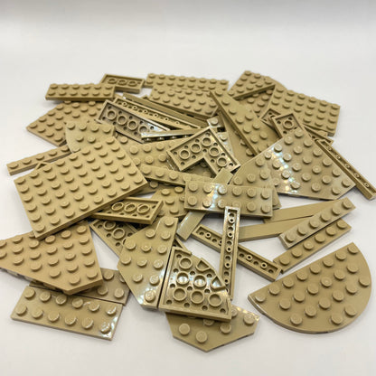 LEGO Medium Plates, Dark Tan, Approx. 100g