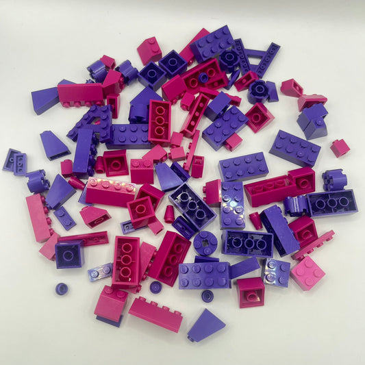 LEGO Bright Pink and Purple, Mixed Pieces, Approx. 110g